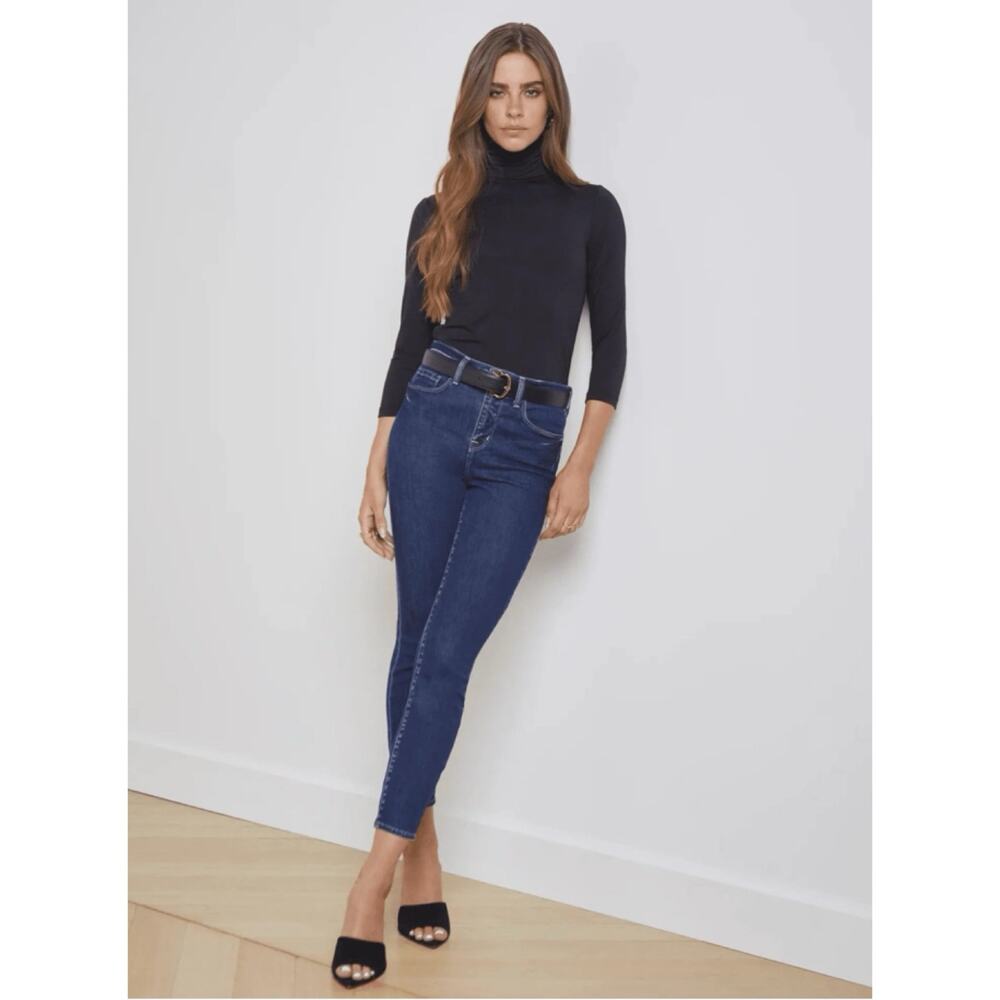 L’Agence Margot Skinny High Rise Dark Wash Jeans 4am $255 30
